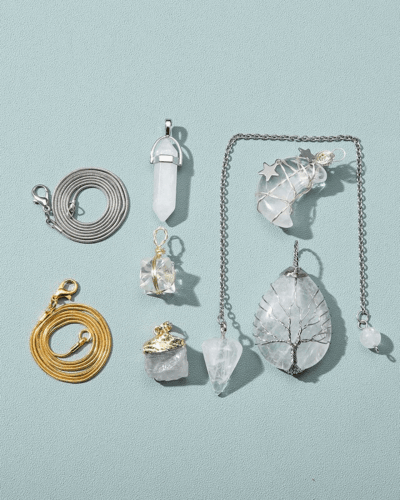 Rose Quartz Clear Quartz Necklace Crystal Jewelry Sets