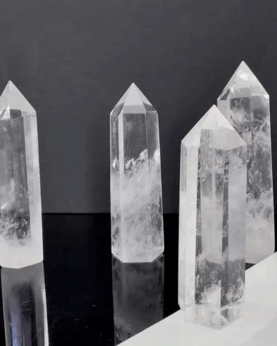 Clear Quartz Crystal Tower Hexagonal Prism Energy Wand