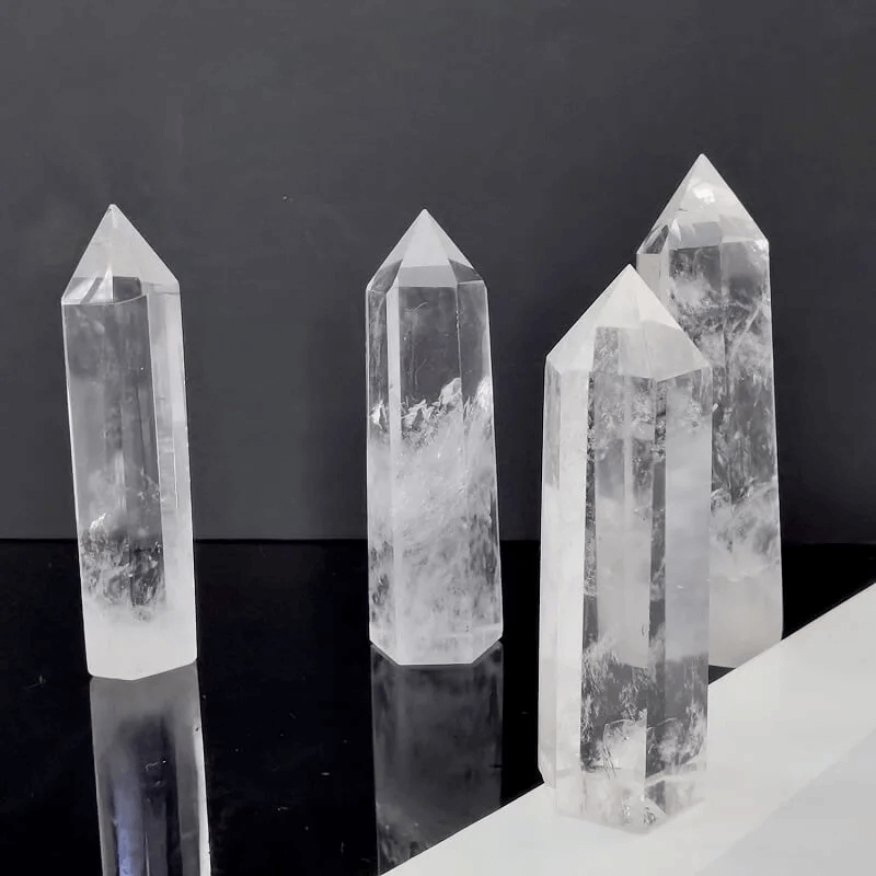 Clear Quartz Crystal Tower Hexagonal Prism Energy Wand