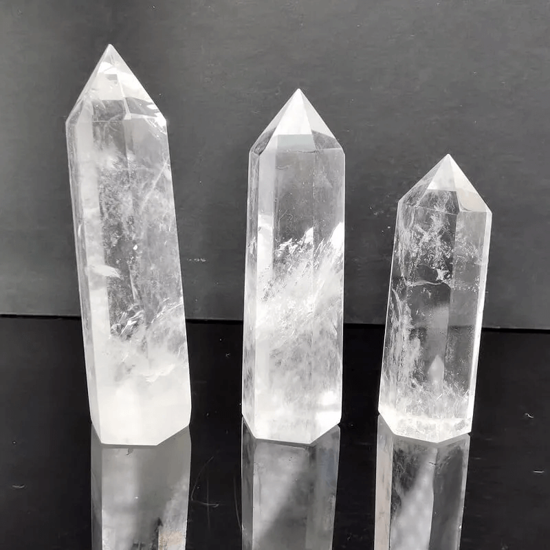 Clear Quartz Crystal Tower Hexagonal Prism Energy Wand