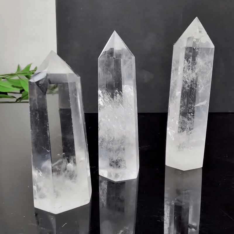 Clear Quartz Crystal Tower Hexagonal Prism Energy Wand