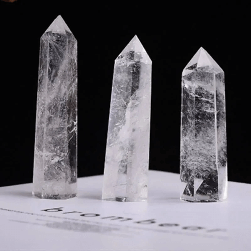 Clear Quartz Crystal Tower Hexagonal Prism Energy Wand