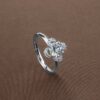 Clover Moissanite Engagement Ring with 925 Sterling Silver