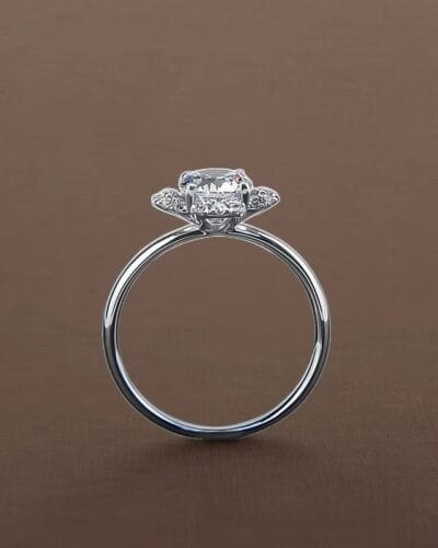 Clover Moissanite Engagement Ring with 925 Sterling Silver 4