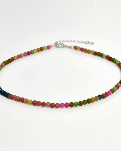 4MM Colored Beaded Tourmaline Necklace Wholesale
