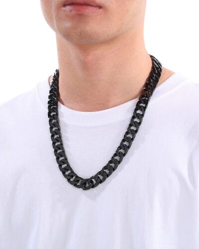Colorful 15mm Flat Curb Chain Stainless Steel for Men 1