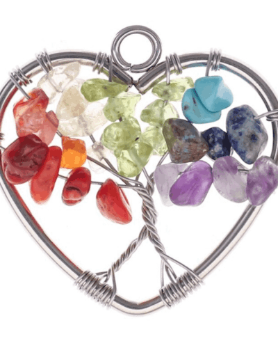 Tree of Life Heart Crystal Chip Stone Pendants Wholesale