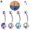 Colorful Zircon Titanium Steel Belly Button Rings Wholesale (1)