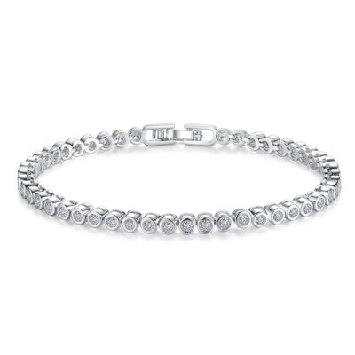 Copper Inlaid Round Cubic Zirconia Tennis Bracelet Wholesale (4)