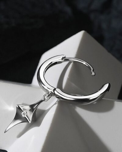 Copper Men Hoops Earrings with Star Design