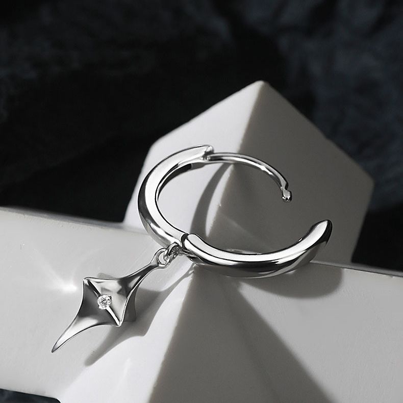 Copper Men Hoops Earrings with Star Design