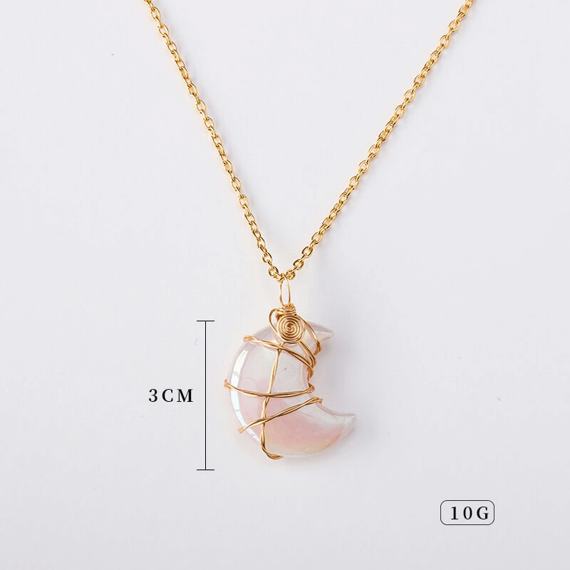 Copper Wire-Wrapped Moon Crystal Pendants Wholesale - immagine 4