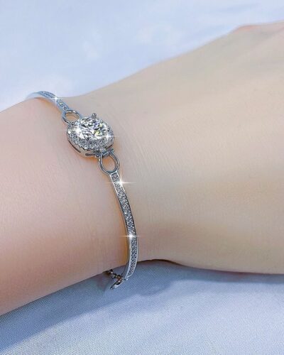 Alternatief beeld van Couple Moissanite Bracelet with 925 Sterling Silver