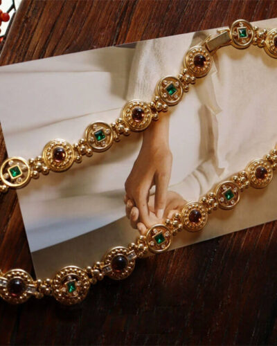 Courtly Style Antique Brass Chain Necklace Gold Plated show