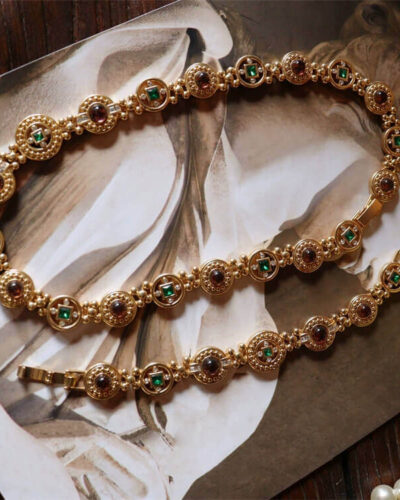 Vista alternativa dell'Courtly Style Antique Brass Chain Necklace Gold Plated