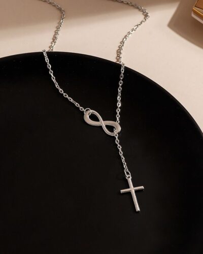 Cross Alloy Necklace with Infinity Design Wholesale