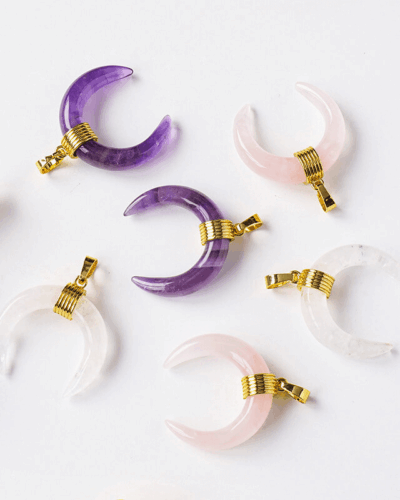 Crystal Crescent Moon Charm Pendant Bulk