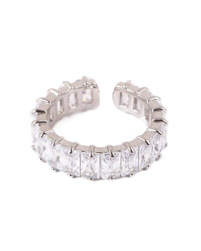 Cubic Zirconia Baguette Open Adjustable Ring Wholesale (1)
