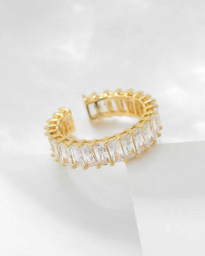 Alternativní pohled na Cubic Zirconia Baguette Open Adjustable Ring Wholesale