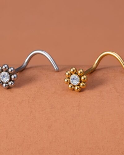 Cute Nose Piercings with Sunflower Shaped Design