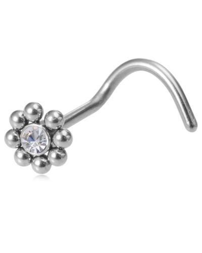 Cute Nose Piercings with Sunflower Shaped Design