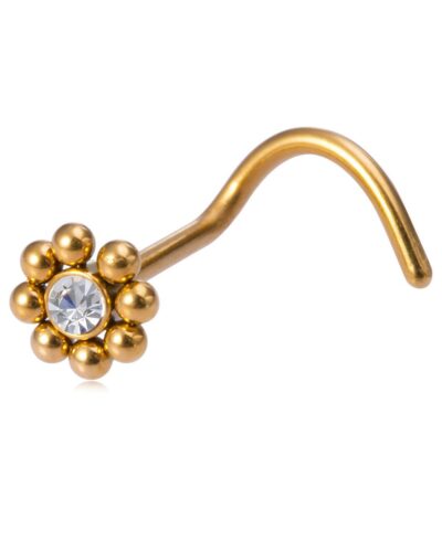 Cute Nose Piercings with Sunflower Shaped Design