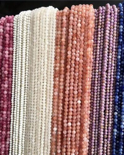 4mm String Faceted Gemstone Beads Wholesale for Jewelry Making 90-95Pcs