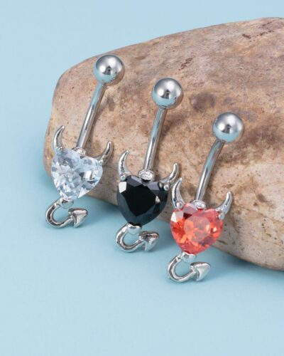 Alternativní pohled na Devil Heart Shaped Belly Button Piercing Jewelry