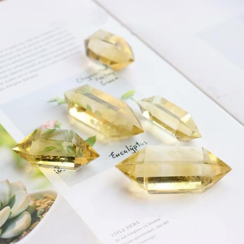 Double-Pointed Natural Citrine Crystal Tower Wholesale