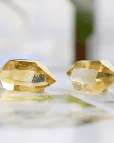 Double-Pointed Natural Citrine Crystal Tower Wholesale