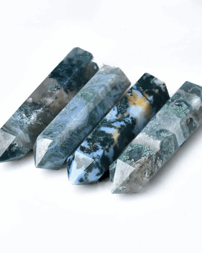 Druzy Moss Agate Tower Obelisk Wholesale
