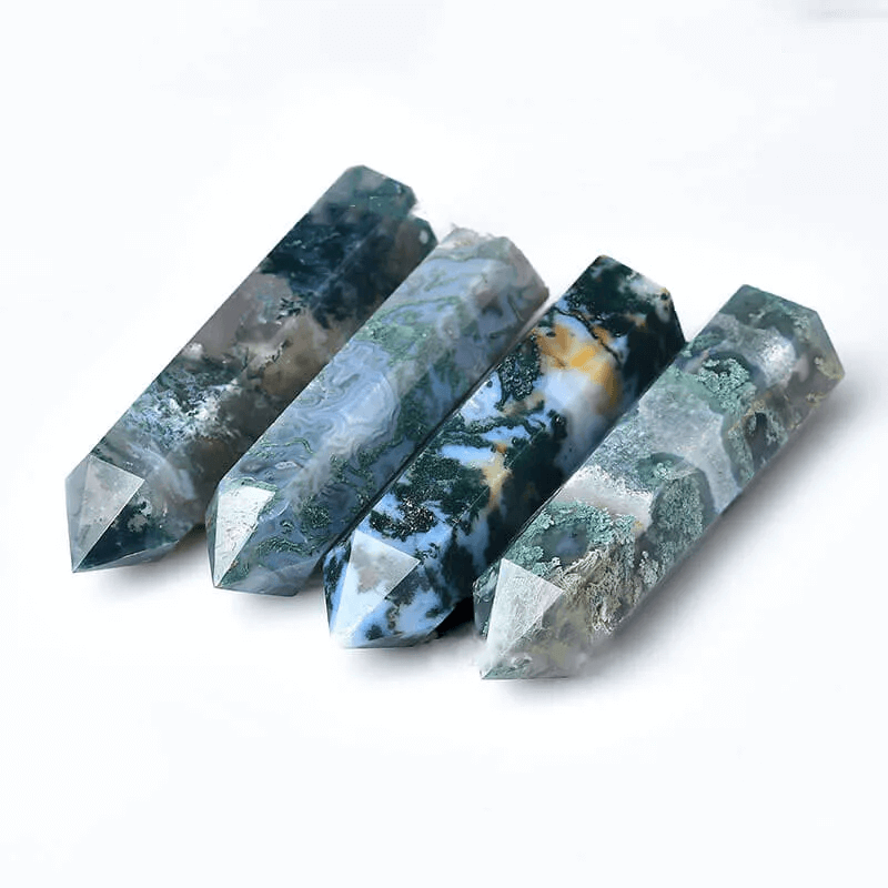 Druzy Moss Agate Tower Obelisk Wholesale