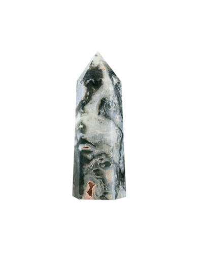 Druzy Moss Agate Tower Obelisk Wholesale