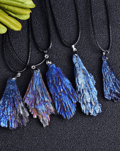 Electroplated Black Tourmaline Pendant Necklaces Bulk Protection Safety