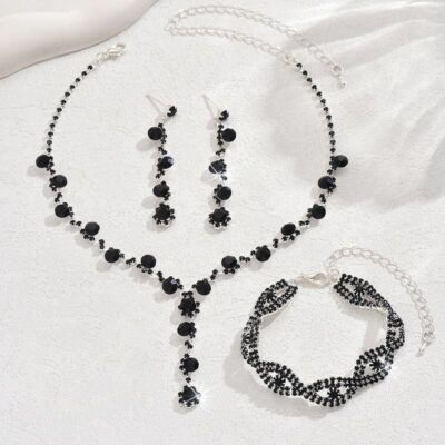 Elegant CZ Wedding Sets that Look Real Wholesale-BLACK