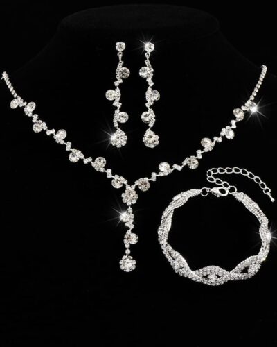 Elegant CZ Wedding Sets that Look Real Wholesale-SILVER