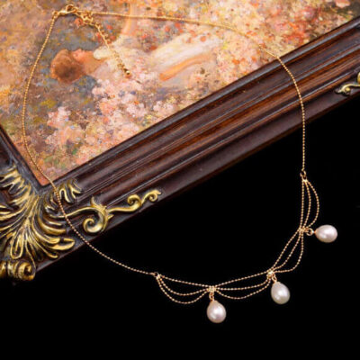 Elegant Gold Plated Pearl Choker Necklace for Women