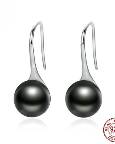Elegant Round Silver Pearl Earrings for Women