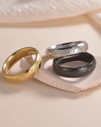 Elvish Script Stainless Steel Ring for Mens