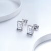Emerald Cut Moissanite Earring Wholesale