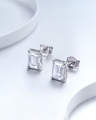 Emerald Cut Moissanite Earring Wholesale