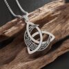 Entwined Moon Triangle Stainless Steel Necklaces for Men