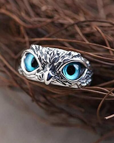 Evil Eye Owl Adjustable Men's Fashion Rings