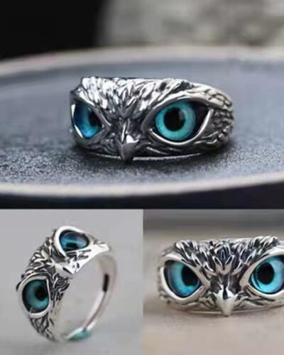 Alternativní pohled na Evil Eye Owl Adjustable Men's Fashion Rings