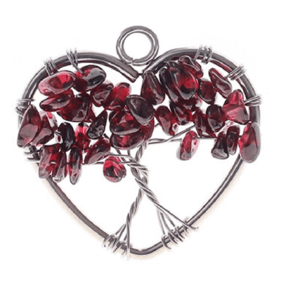Tree of Life Heart Crystal Chip Stone Pendants Wholesale