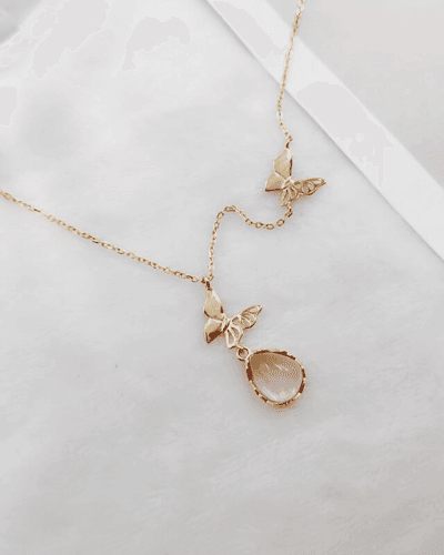 Rose Quartz Butterfly Pendant S925 Sterling Silver Necklace