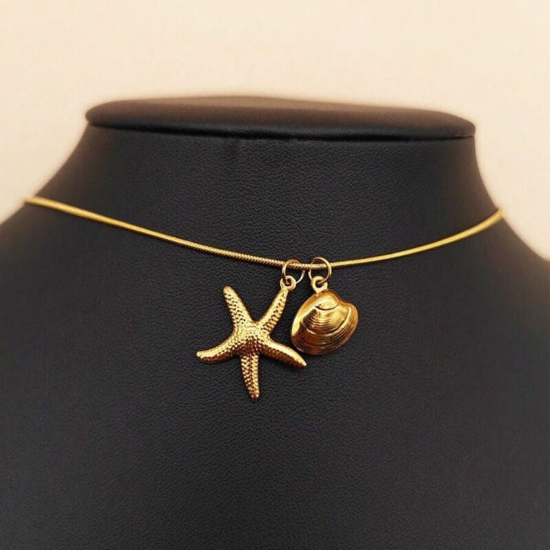 Gold Plated Seastar Stainless Steel Necklace 2