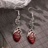 Gothic Bleeding Heart Alloy Halloween Earrings