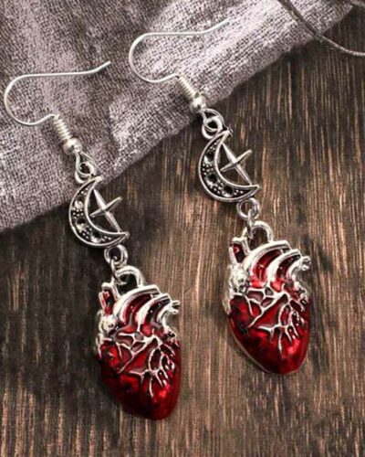Alternativní pohled na Gothic Bleeding Heart Alloy Halloween Earrings