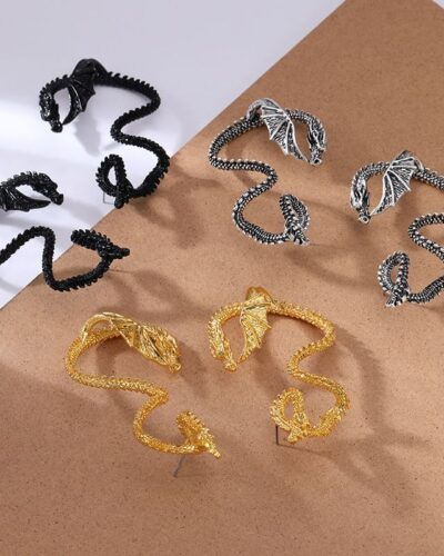 Alternativní pohled na Gothic Dragon Metal Mens Earrings Studs Wholesale